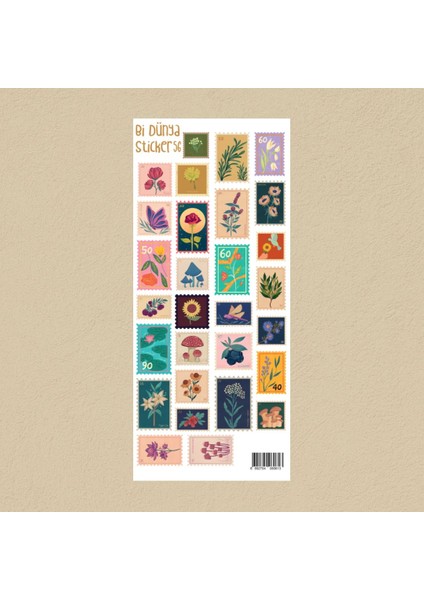 M56 – Çiçekli Pullar Sticker Seti