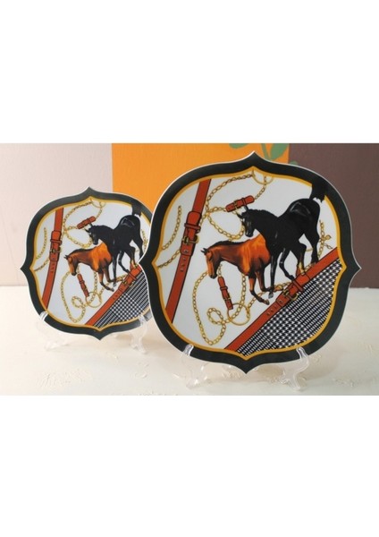 12 Parça 6 Kişilik Porselen Pasta ve Servis Tabağı Seti Hpd Serisi