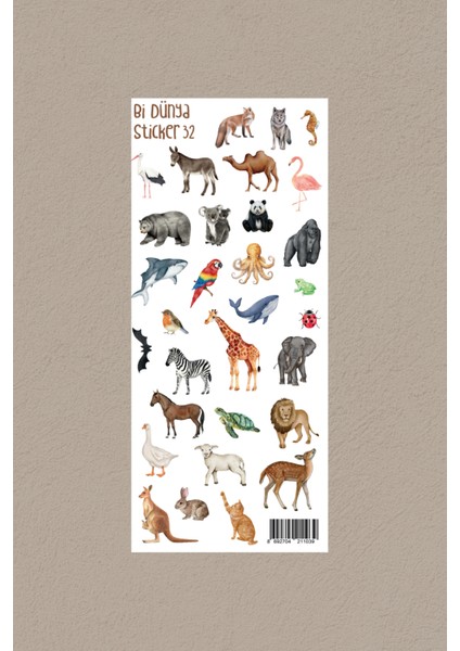 M32 – Hayvan Temalı Sticker Seti