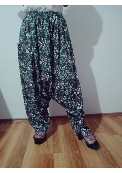 Viskon Basma Kumaş Çiçek Desenli Cepli Şalvar %100 Pamuk 38 Beden 100 Kiloya Kadar fiyatları