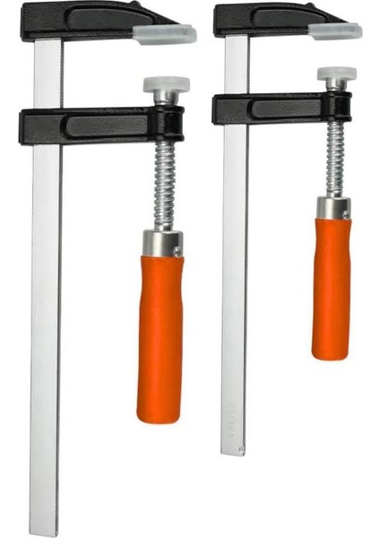 2 Adet F Tipi Işkence 50X300MM ve 50X250 mm Ahşap Saplı Mengene