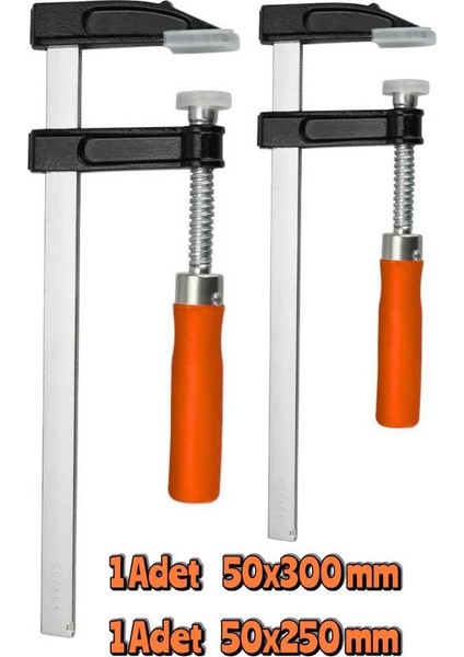 2 Adet F Tipi Işkence 50X300MM ve 50X250 mm Ahşap Saplı Mengene fiyatları