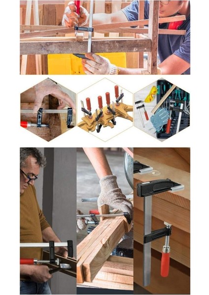 2 Adet F Tipi Işkence 50X300MM ve 50X250 mm Ahşap Saplı Mengene fırsatları