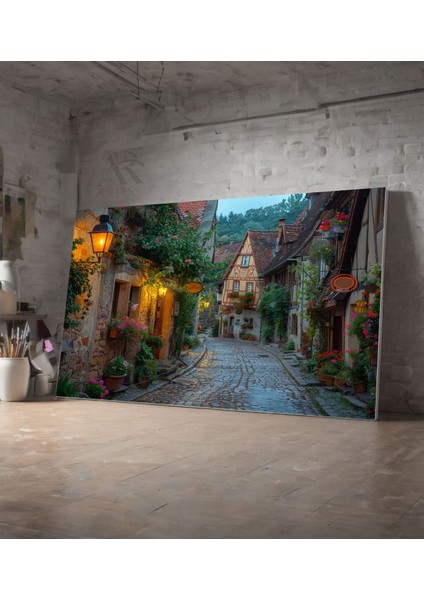 Eguisheim Kasabası Fransa Dekoratif Renkli Kanvas Tablo