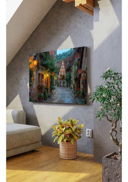 Eguisheim Kasabası Fransa Dekoratif Renkli Kanvas Tablo fiyatları