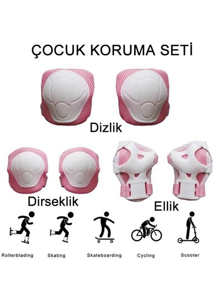 Bisiklet-Paten-Scooter Kız Çocuk Koruyucu (Dizlik-Dirseklik-Ellik) Pembe fiyatları
