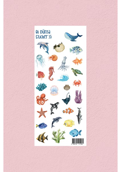 M35 – Okyanus Temalı Sticker Seti