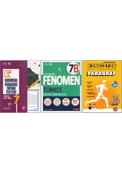 Kurmay 7. Sınıf Kurumsal Paragraf Yt+7b Türkçe+Newton Kondisyon Paragraf (3 Kitap)
