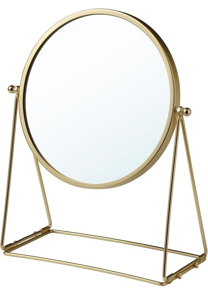 Çift Taraflı Büyüteçli Aynalı Ayaklı Masa Makyaj Aynası 17 cm Kaliteli