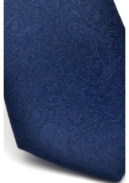 Şal Desenli Lacivert Dokuma Kumaş Mendilli Slim Fit Kravat // SDK-2508-2 modelleri