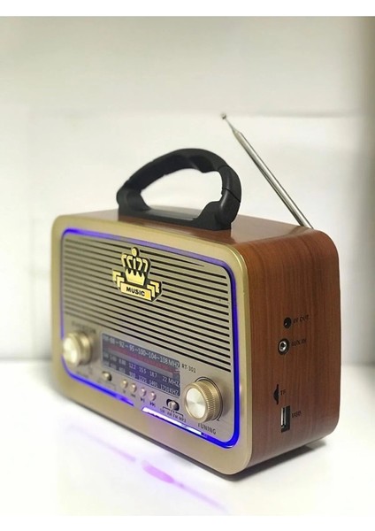 Kahverengi Eskitme Nostalji Radyo Bluetooth Fm Sd Aux 301 modelleri