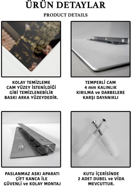 Yatay Hayat Ağacı Cam Tablo, Sonbahar Temalı Dekoratif Duvar Sanatı, Şık Ev Dekoru