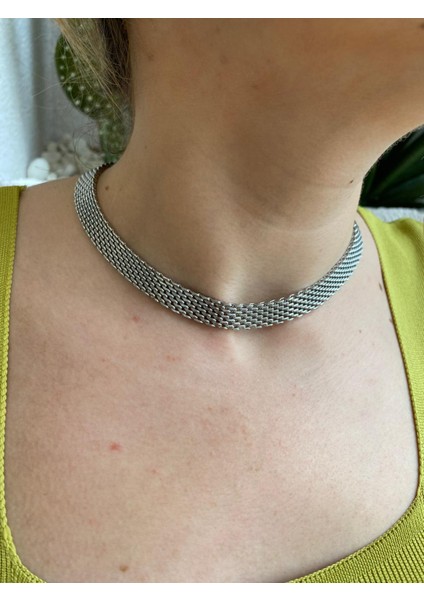 Çelik Hasır Model Orta Kalın Silver Kolye indirimleri