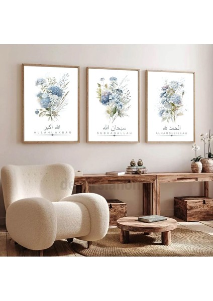 Kahverengi Ahşap Çerçeveli Şık Tablo Seti, Dekoratif ve Zarif Bir Seçenek