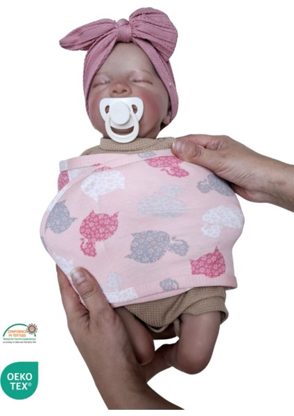 Renkli %100 Pamuk Hazır Yarım Kuşak Kundak Kemer, 0-4 Ay, Oeko Tex Sertifikalı