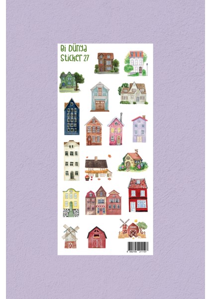 M27 – Renkli Evler Sticker Seti