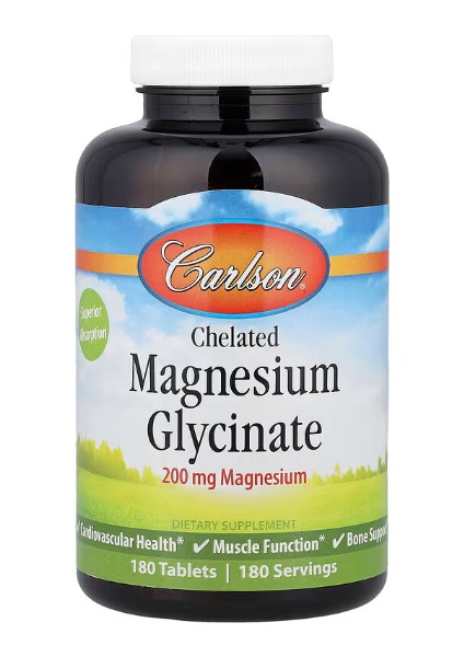Chelated Magnesium Glycinate 200 mg 180 Tablets