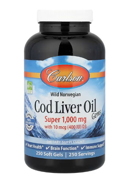 Wild Norwegian, Cod Liver Oil Gems, 250 Soft Gels