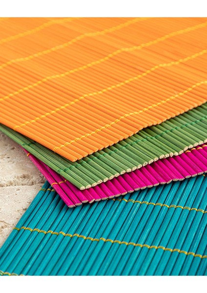 Renkli Bambu 4'lü Amerikan Servis Seti, Şık ve Doğal Ev Dekoru. modelleri