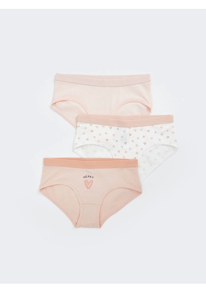 Lcw Kids Ekru Baskılı Kız Çocuk Külot 3'lü