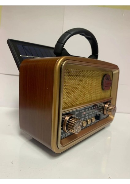 Güneş Enerjili Bluetooth Radyo, Fm/am/sw, Usb, Sd, Aux, Renkli, Nostaljik Tasarım