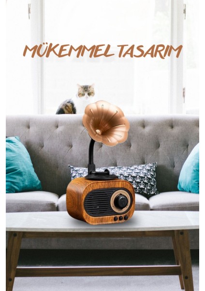 Mini Nostaljik Radyo, Bluetooth, Usb, Sd ile Şık ve Taşınabilir Ses Cihazı fırsatları