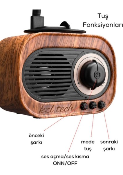 Mini Nostaljik Radyo, Bluetooth, Usb, Sd ile Şık ve Taşınabilir Ses Cihazı indirimleri