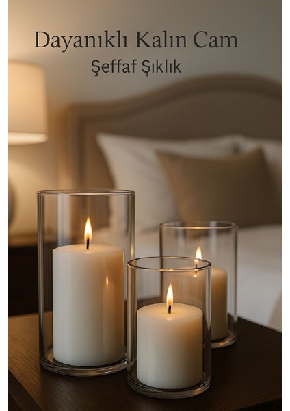 3'lü Cam Vazo ve Mumluk Seti, Şık ve Renkli Dekorasyon Aksesuarları modelleri