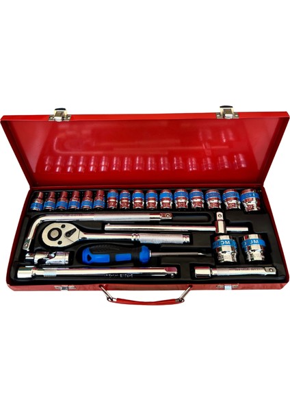 25 Parça 1/2" Lokma Takımı - Chrome Vanadium
