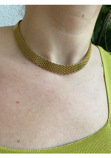 Çelik Hasır Model Orta Kalın Gold Kolye fiyatları