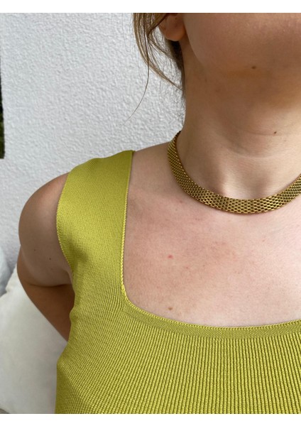 Çelik Hasır Model Orta Kalın Gold Kolye indirimleri