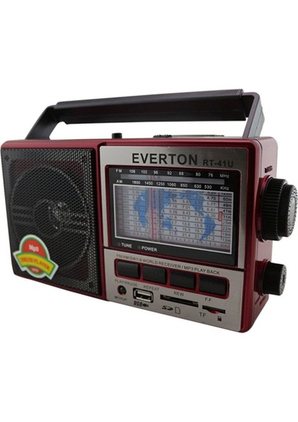 Kırmızı Nostaljik Radyo, Usb, Bluetooth, Sd, Mp3 Çalar, Retro Tasarım