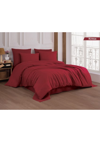 Premıum Bordo Renk Pamuk Saten Çift Kişilik Nevresim Takımı Kutusuz
