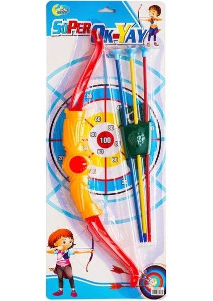 Lüks Süper Ok Yay Seti Vantuzlu 5 Parça Ok Atma Ok Yay Oyun Seti 50CM
