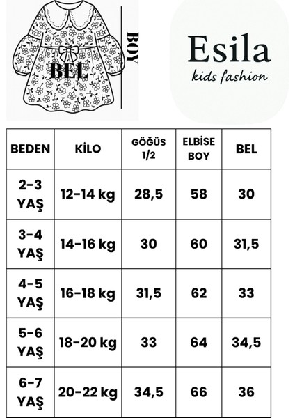 Kız Çocuk Elbise Uzun Kollu Mevsimlik Çiçek Desenli Bebe Yaka Elbise 3-7 Yaş modelleri