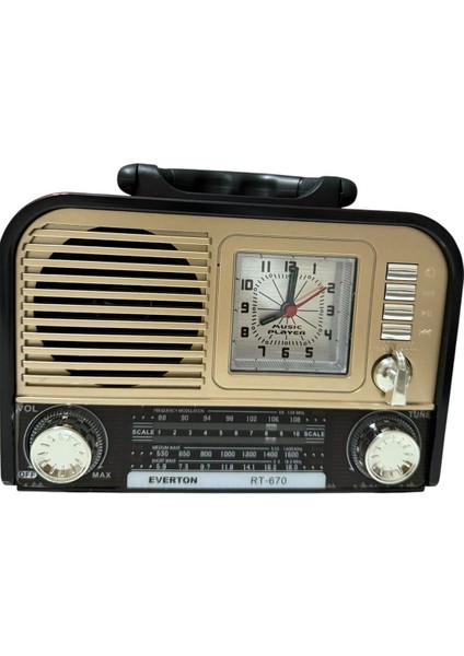 Şık Retro Tasarımlı, Çok Fonksiyonlu Bluetooth ve Radyo Hoparlör Bej Renk indirimleri