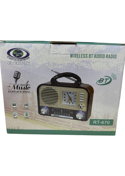 Şık Retro Tasarımlı, Çok Fonksiyonlu Bluetooth ve Radyo Hoparlör Bej Renk