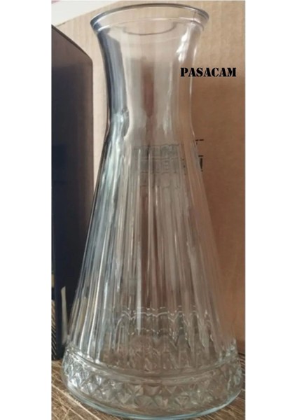 Beyaz Cam Silindir Vazo 26 Cm, Bambu Detaylı, Kuru Çiçekler Için Şık Dekorasyon