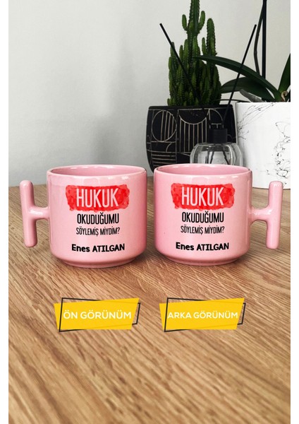 Kişiye Özel Pastel Kupa Bardak, Pembe, Hediye, Hukuk, Okuduğumu Söylemiş Miydim fırsatları