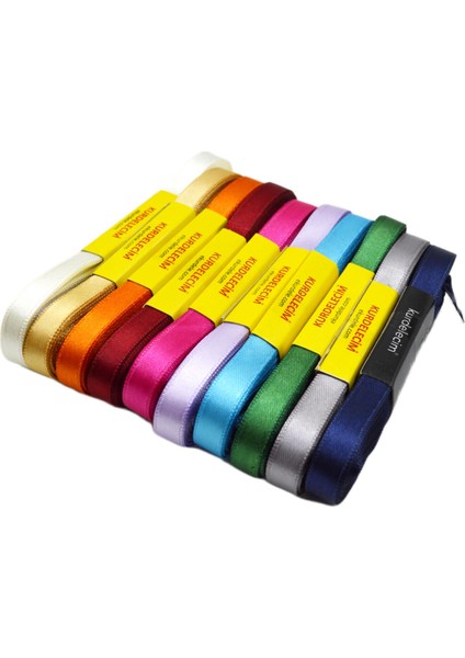 Saten Kurdele 1 cm 10 mt 10 Renk Karışık Paket fiyatları