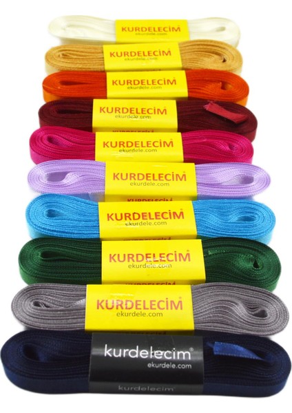 Saten Kurdele 1 cm 10 mt 10 Renk Karışık Paket modelleri