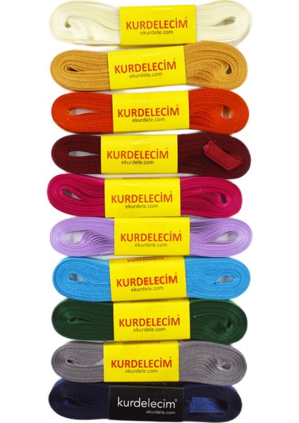 Saten Kurdele 1 cm 10 mt 10 Renk Karışık Paket fırsatları