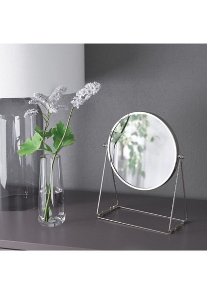 Çift Taraflı Büyüteçli 17 cm Masa Üstü Ayaklı Ayna, Şık ve Kullanışlı Tasarım