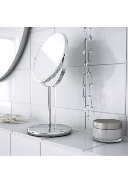 Paslanmaz Çelik Büyüteçli Ayna 17 Cm, Çift Taraflı, 2.5x Büyütme modelleri