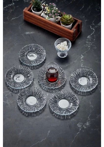 Özel Desenli Kristal Çay Tabağı, Şık ve Zarif Sofra Dekoru modelleri