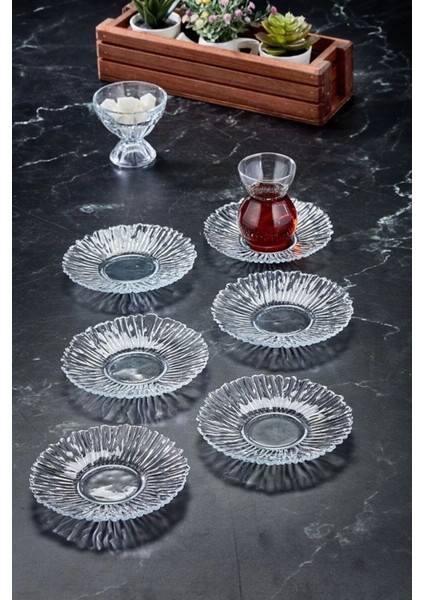 Özel Desenli Kristal Çay Tabağı, Şık ve Zarif Sofra Dekoru indirimleri