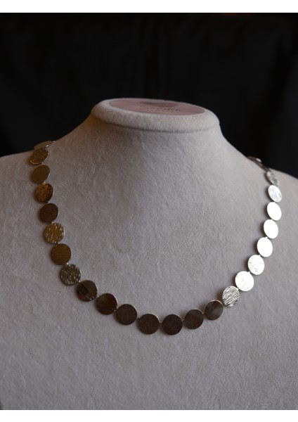 Saaden Küçük Yuvarlak Plaka Pullu Sıralı Çelik Kolye fiyatları