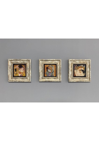 3'lü Taş Duvar Dekoru Tablo Seti, 20X20CM, Kahverengi, Şık ve Modern Tasarım fiyatları