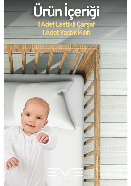 Yumuşak Pamuklu Bebek ve Çocuk Lastikli Çarşaf ve Yastık Kılıfı Takımı indirimleri