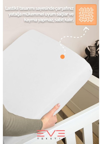 Yumuşak Pamuklu Bebek ve Çocuk Lastikli Çarşaf ve Yastık Kılıfı Takımı